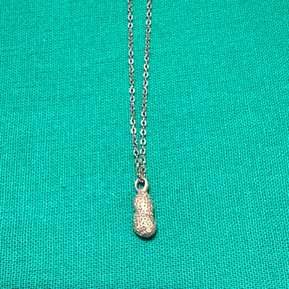 Whimsical Gold Plated Peanut Pendant Necklace